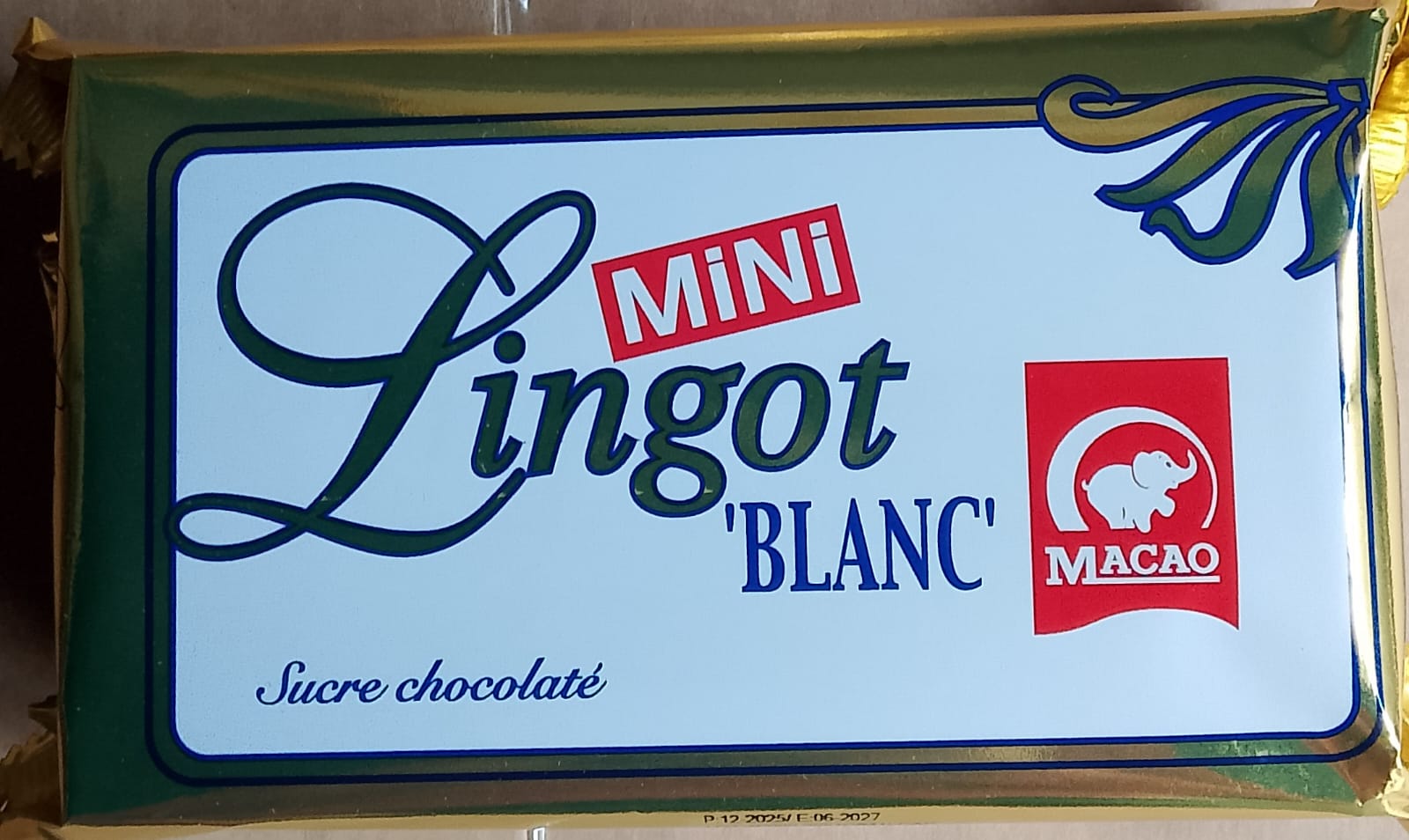 CHOCOLATE MINI LINGOT BLAN 450 G MACAO /24 PZ