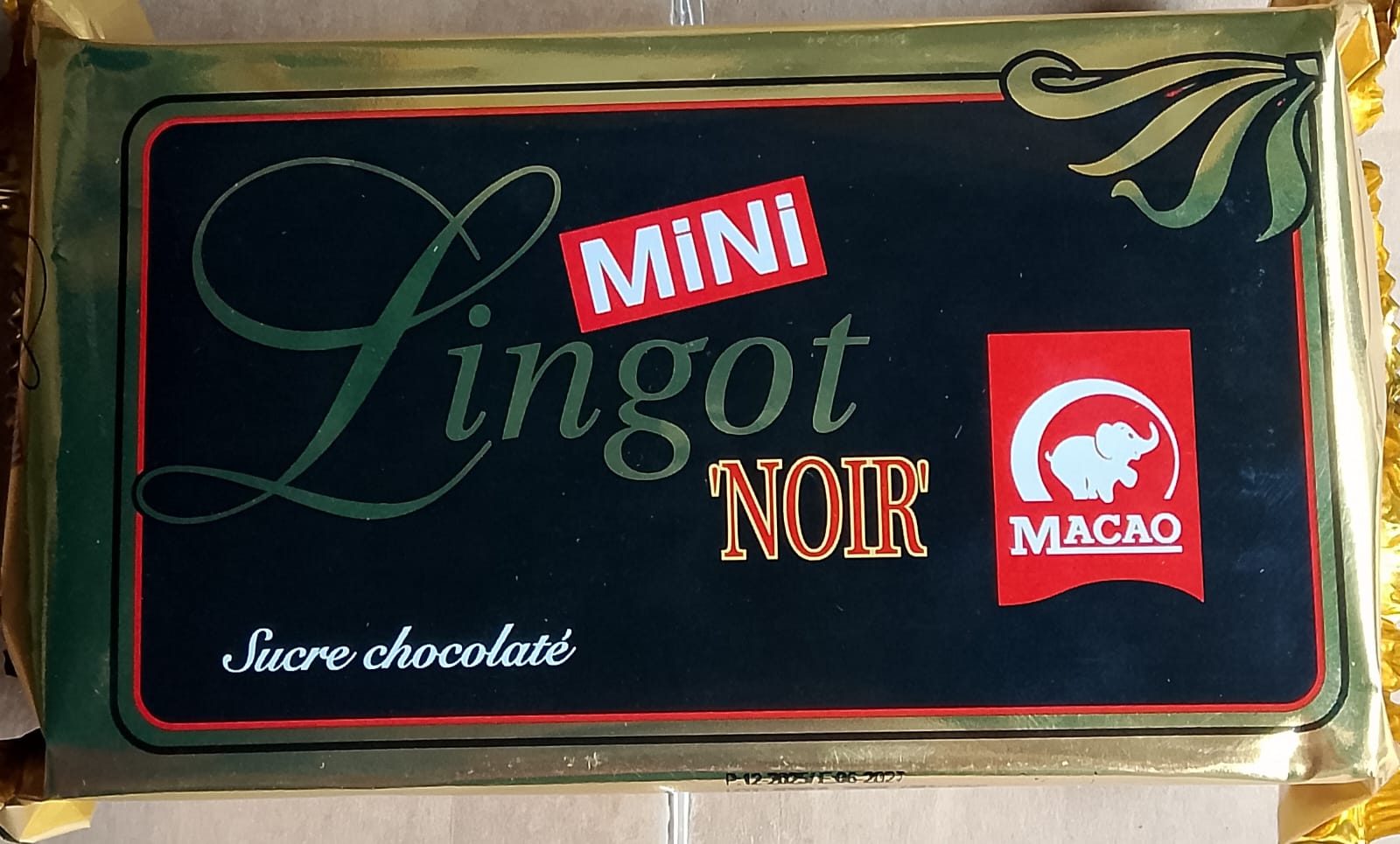 CHOCOLATE MINI LINGOT NEGRA 450 G MACAO /24 PZ