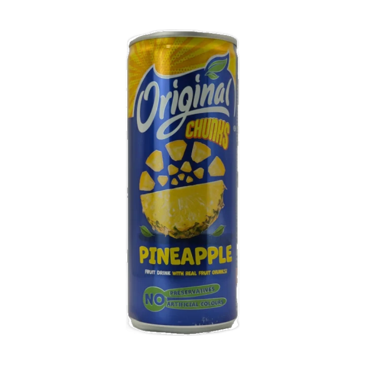 Original Pineapple Juice with Chunks 240ml Can – Tropical Drink