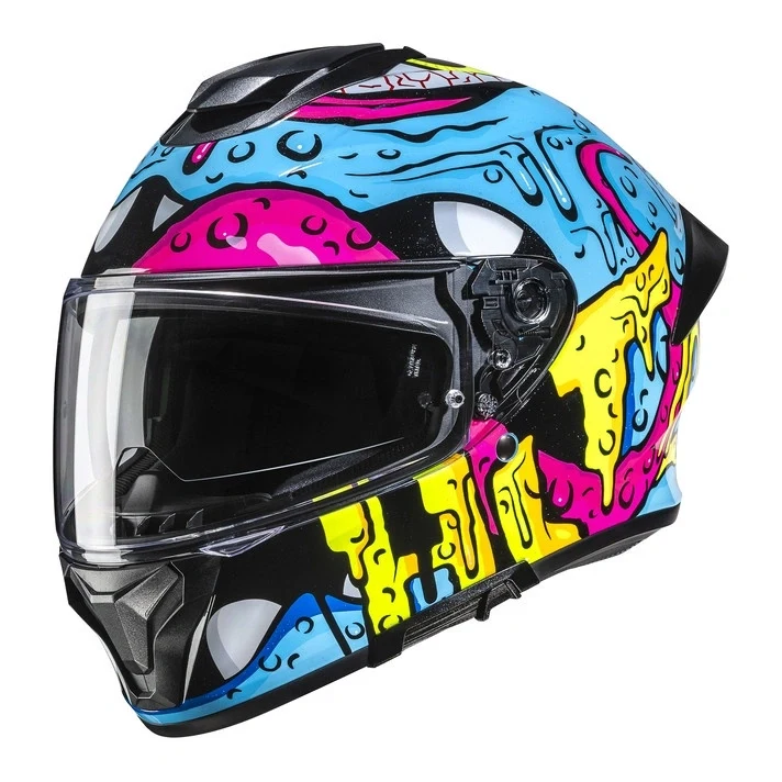 Full-face helmet HJC C71 SQUEEZE BLUE/YELLOW blue yellow pink black