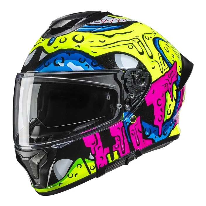 Full-face helmet HJC C71 SQUEEZE YELLOW/PINK yellow fluo pink blue black