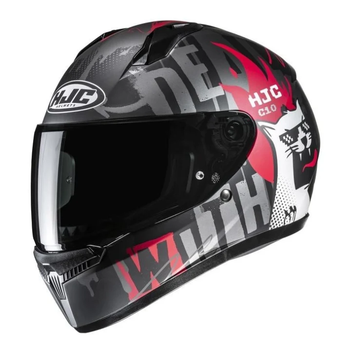 Full-face helmet HJC C10 FOP GREY/RED grey red