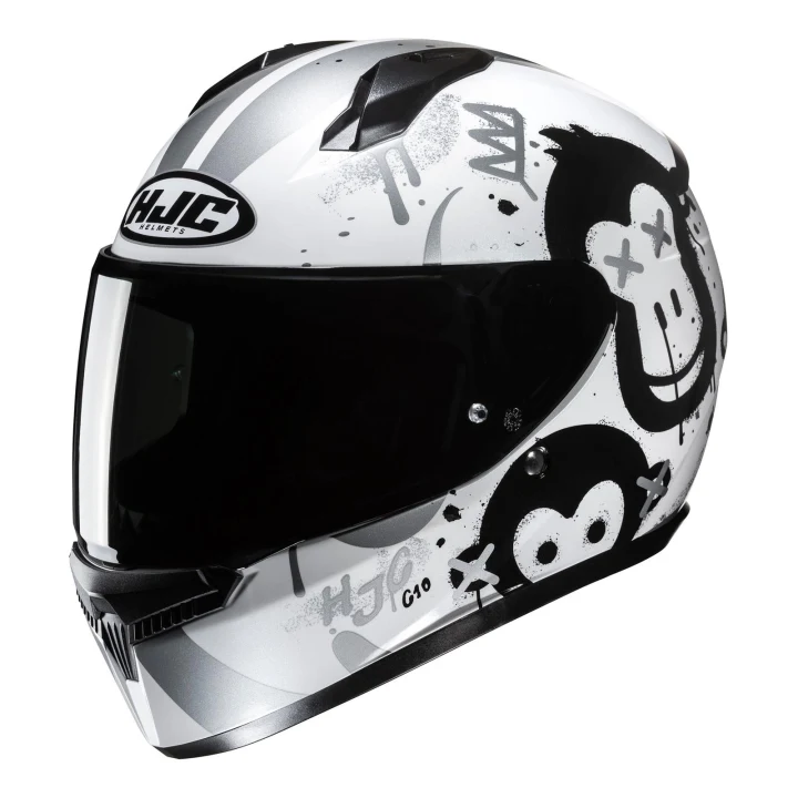 Full-face helmet HJC C10 GETI BLACK/SILVER white srebrny black