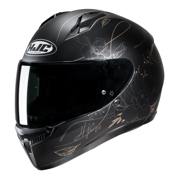 Full-face helmet HJC C10 EPIK BLACK black gold srebrny
