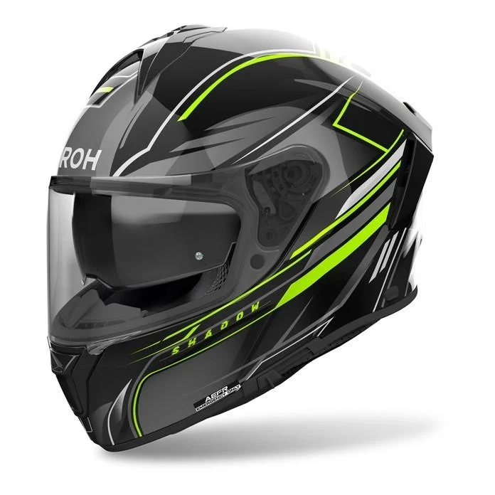 Full-face helmet AIROH SPARK 2 SHADOW YELLOW GLOSS yellow fluo grey