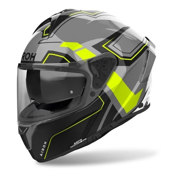 Full-face helmet AIROH SPARK 2 DART YELLOW GLOSS yellow fluo grey black