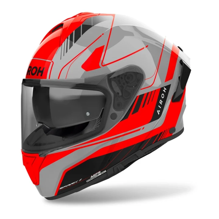 Full-face helmet AIROH SPARK 2 CHRONO ORANGE GLOSS orange fluo grey black