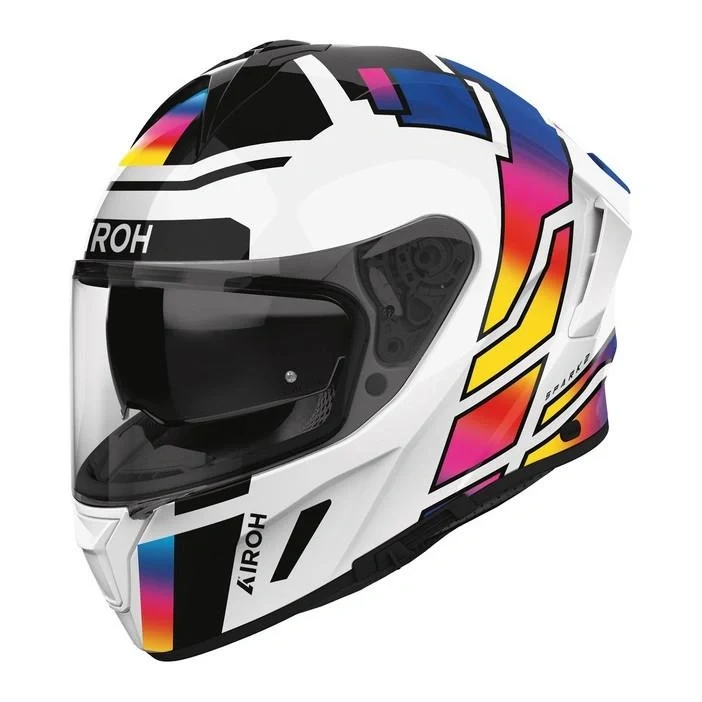 Full-face helmet AIROH SPARK 2 LIVELY RAINBOW GLOSS white blue pink