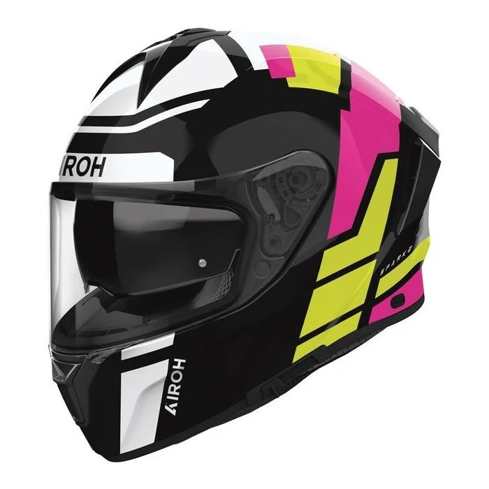 Full-face helmet AIROH SPARK 2 LIVELY MINT GLOSS black yellow pink white