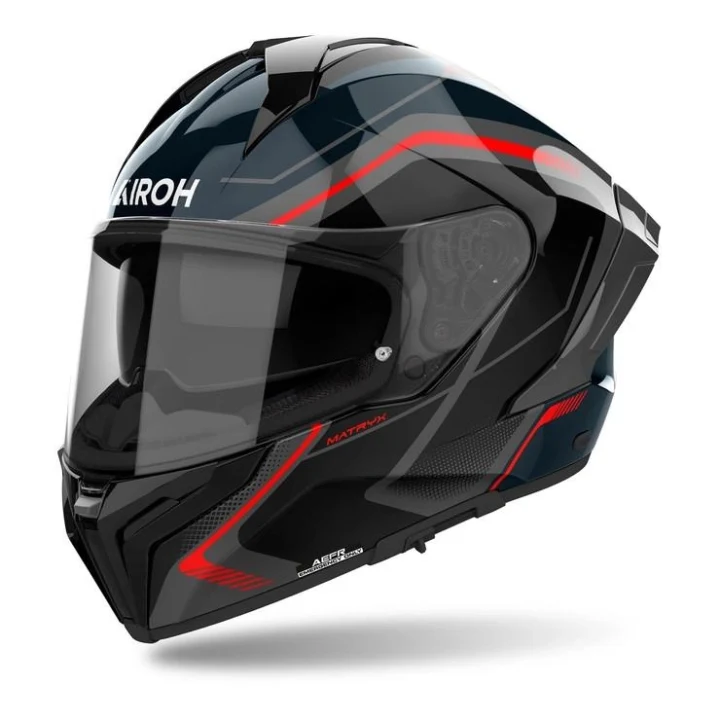 Full-face helmet AIROH MATRYX WIDE RED GLOSS red grey black