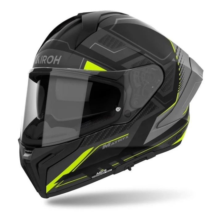 Full-face helmet AIROH MATRYX ROCKET YELLOW MATT yellow fluo grey black