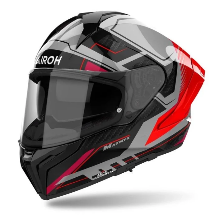 Full-face helmet AIROH MATRYX ROCKET RED GLOSS red grey black