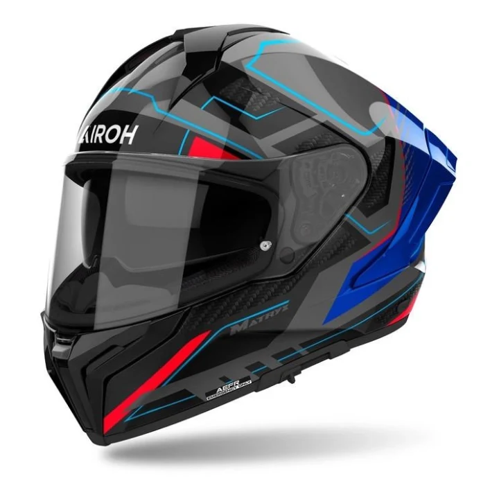 Full-face helmet AIROH MATRYX ROCKET BLUE/RED GLOSS blue red grey black