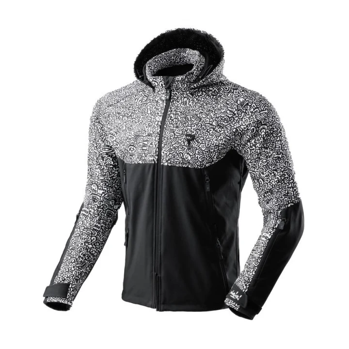 Textile jacket REBELHORN SLASH NORIAKI BLACK/WHITE black white