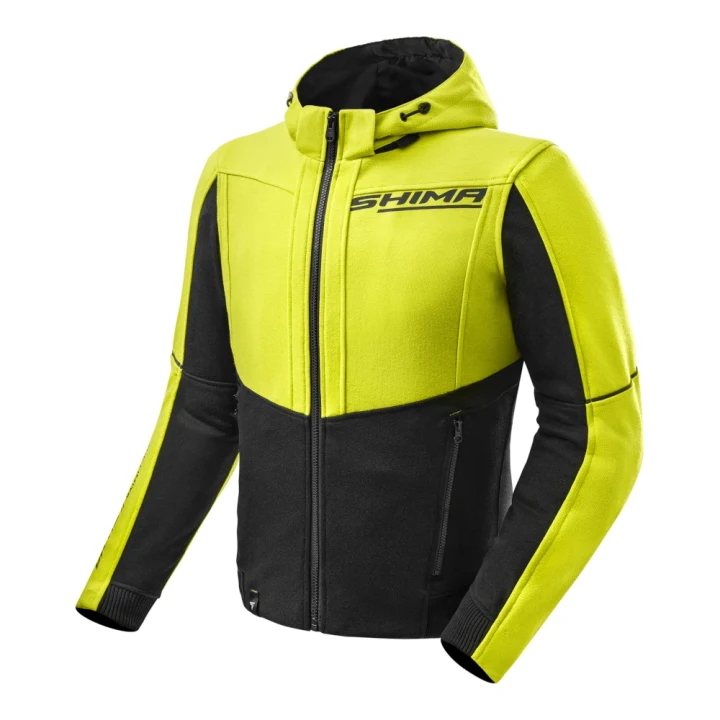 Motorcycle hoodie SHIMA DAYBREAKER MEN fluo yellow fluo black