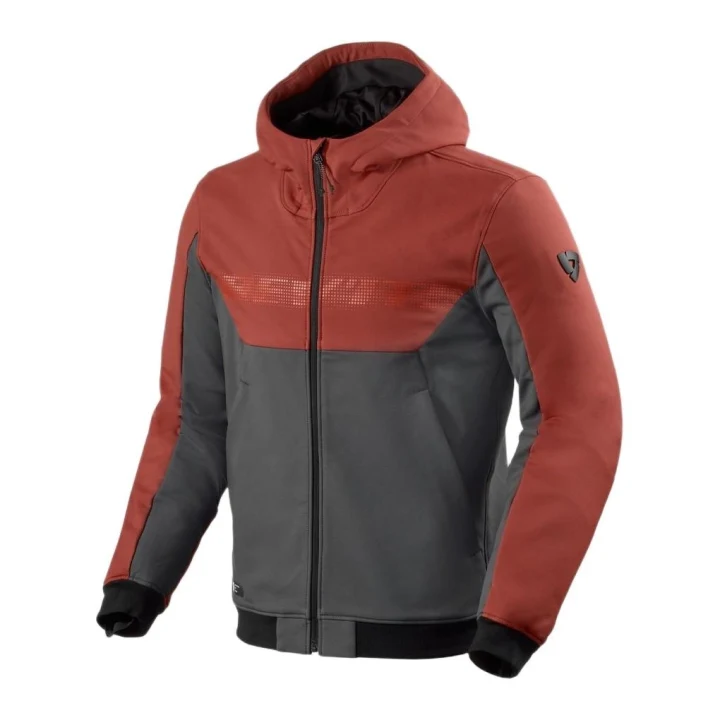 Motorcycle hoodie REVIT PARABOLICA 2 BURGUNDY RED/GREY red grey