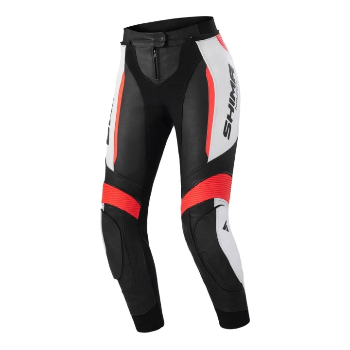 Women's leather pants SHIMA MIURA 2.0 RED fluo black white red fluo