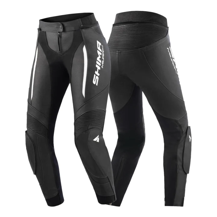 Women's leather pants SHIMA MIURA 2.0 BLACK/WHITE black white