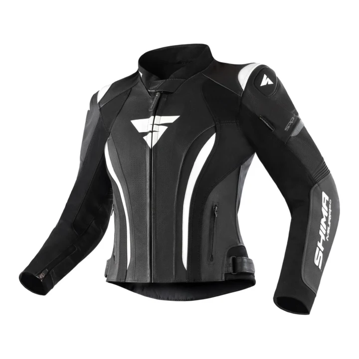 Women's leather jacket SHIMA MIURA 2.0 BLACK/WHITE black white