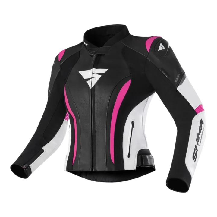 Women's leather jacket SHIMA MIURA 2.0 PINK fluo black pink