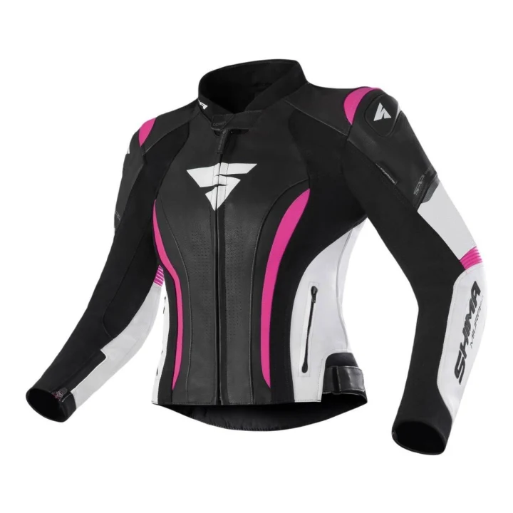 Women's leather jacket SHIMA MIURA 2.0 PINK black white pink