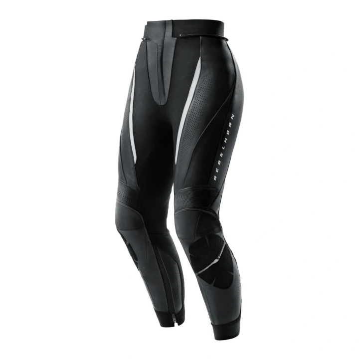 Women's leather pants REBELHORN DIVA BLACK/WHITE black white