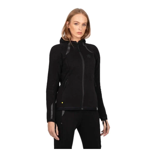 Women's motorcycle hoodie KNOX SHIELD HOODY LADY BLACK black