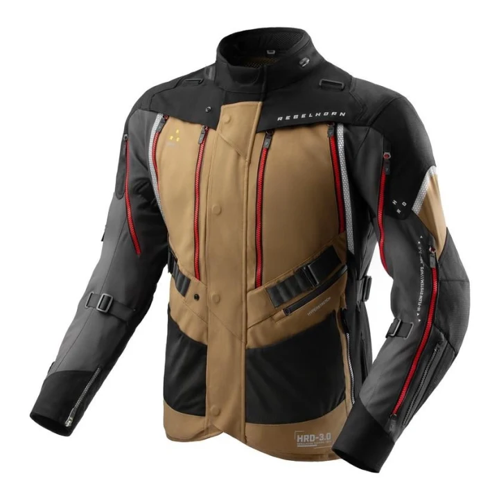 Textile jacket REBELHORN HARDY 3.0 DESERT/GREY/RED brown grey red