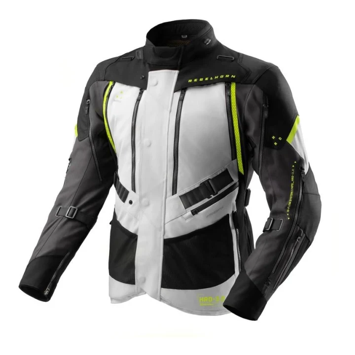 Textile jacket REBELHORN HARDY 3.0 BLACK/GREY/fluo YELLOW black grey yellow fluo