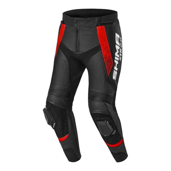 Leather pants SHIMA STR 2.0 BRIGHT RED black red fluo