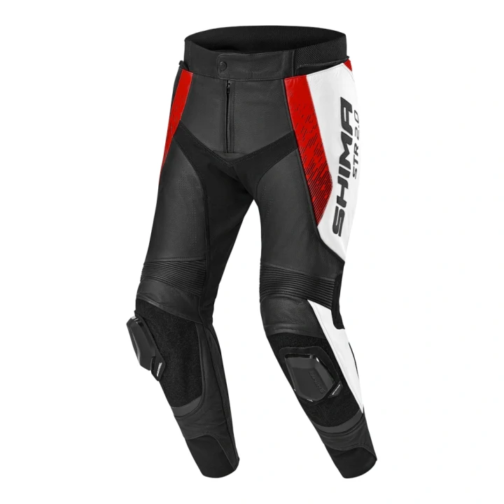 Leather pants SHIMA STR 2.0 RED fluo black white red fluo