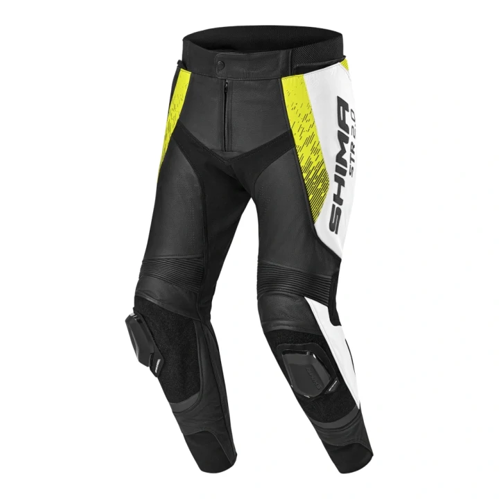 Leather pants SHIMA STR 2.0 fluo black white yellow fluo