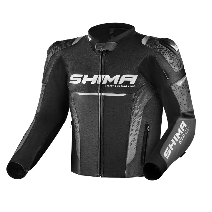 Leather jacket SHIMA STR 2.0 BLACK black grey