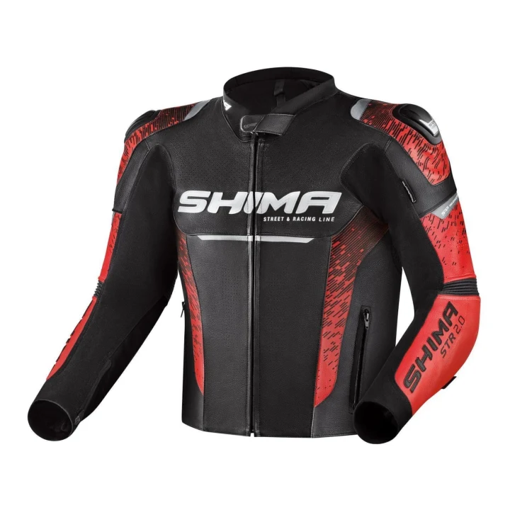 Leather jacket SHIMA STR 2.0 RED black red