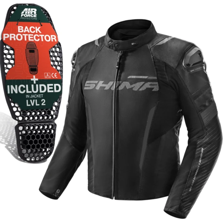 Textile jacket SHIMA SOLID 2.0 BLACK black