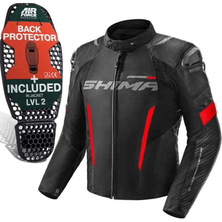 Textile jacket SHIMA SOLID 2.0 RED black red
