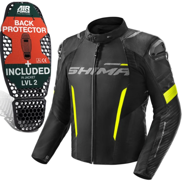 Textile jacket SHIMA SOLID 2.0 fluo black yellow fluo