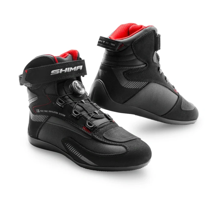 Short urban motorcycle boots SHIMA EXO VENTED black-red